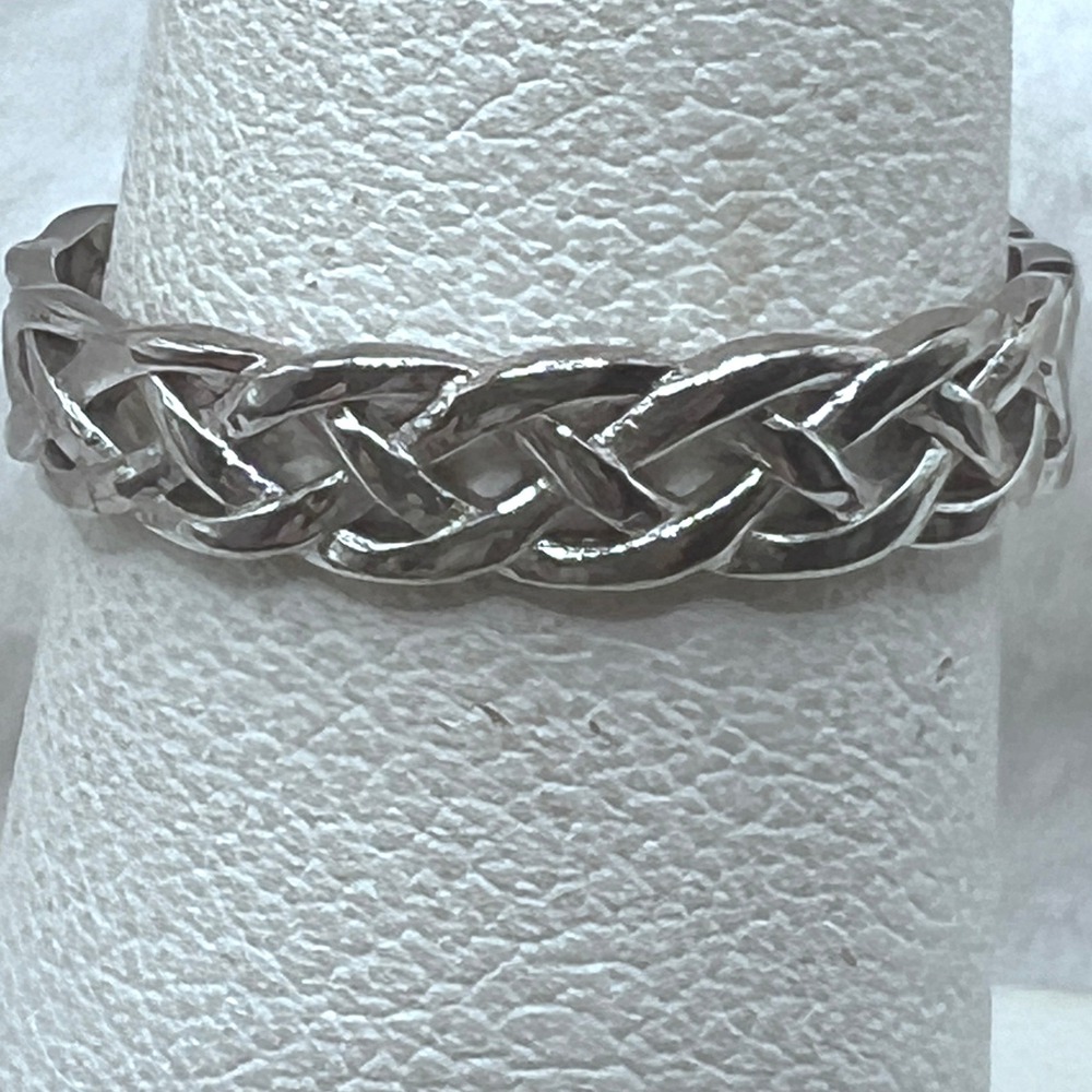 Sterling Silver Celtic Knot Ring Band 3.45mm Stackable Open‎ Weave Sz 6.5 1.6g